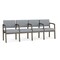 Lesro Lenox Steel 4 Seat Tandem Seating Metal Frame, Bronze, RS Fog Upholstery LS4103 - alternate 1